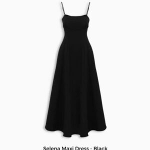 Đầm 2 dây nữ maxi dự tiệc chiết eo, đầm trơn xòe form dài basic tôn dáng - Selena Dress